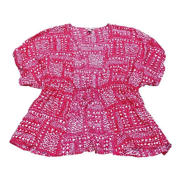 Victoria Secret hearts kimono duster robe swim bathing suit cover One Size red - Picture 1 of 6